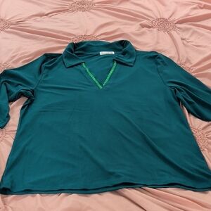 89th & Madison Teal Top with Green Accent